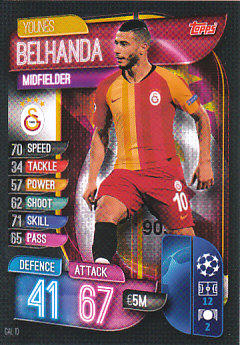 Younes Belhanda Galatasaray AS 2019/20 Topps Match Attax CL #GAL10